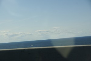 The view from Confederation Bridge - a strip of blue.