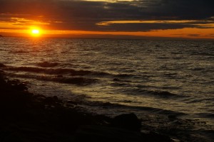 Sunset.