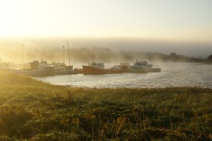 Woke up to a frosty morning after parking the van at the wharf in Inverness. 