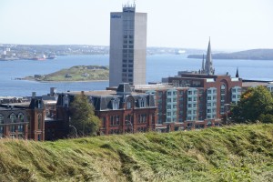 Halifax from the Citadel. The island you can see is being developed by Parks Canada and is also some kind of fort.