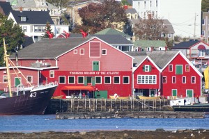 Bright red museum