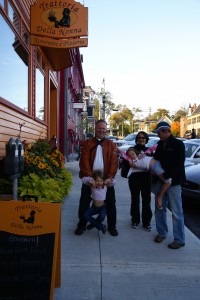The gang outside the restaurant (that didn't have room for us)