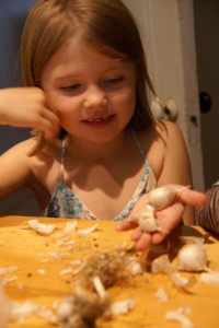 Here's some cloves, Mommy.