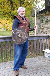 Peter with scary looking battle-axe.