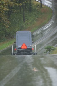 Winding roads. By law, buggies must have proper lights.