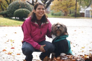 Mariamalia and Negrita, both in their rain coats.