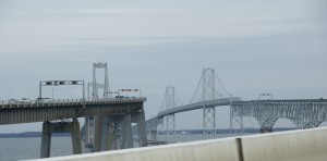 Crossing Chesapeake Bay on the Bay Brige. Freaky!