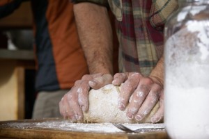 Ray making flatbread for his fabulous weekly Sunday brunch.