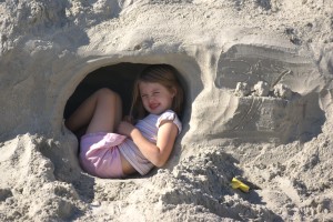 Morgane in her beach house, complete with address.