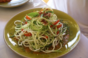 Pasta that is actually raw zucchini.